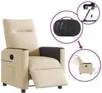 vidaXL Relaxsessel Elektrisch Creme Stoff