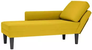 vidaXL Chaiselongue mit Kissen, rechte Armlehne, Gelb, Samt (4009813)