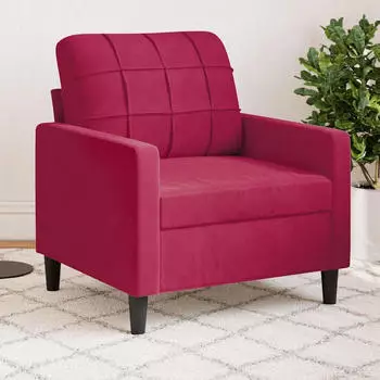 vidaXL Sessel Samt Weinrot 60cm (4007608)