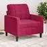 vidaXL Sessel Samt Weinrot 60cm (4007608)
