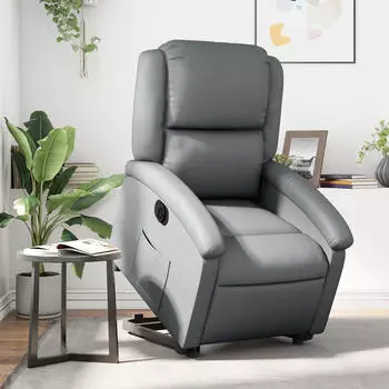 vidaXL Relaxsessel mit elektrischer Aufstehhilfe, Kunstleder, Grau (3204243)