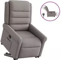 vidaXL Relaxsessel mit Aufstehhilfe Elektrisch Taupe Stoff