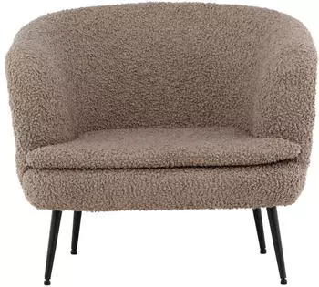 Livetastic Nordkoster Sessel Teddystoff Metall, Schwarz/Hellbraun (002615036301)