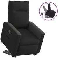 vidaXL Relaxsessel mit Aufstehhilfe Schwarz Stoff