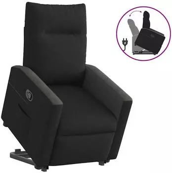 vidaXL Relaxsessel mit Aufstehhilfe Stoff Schwarz (3324054)