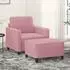 vidaXL Sessel mit Hocker, Samt, Rosa, 60cm (3201167)
