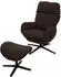 MCW Relaxsessel mit Hocker L12, drehbar, Stoff/Textil, braun (MCW-L12)