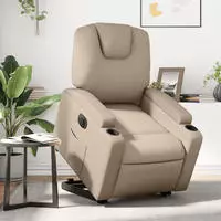 vidaXL Relaxsessel mit Aufstehhilfe Elektrisch Cappuccino Kunstleder