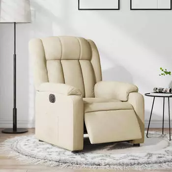 vidaXL Elektrischer Relaxsessel Stoff Creme (3205301)
