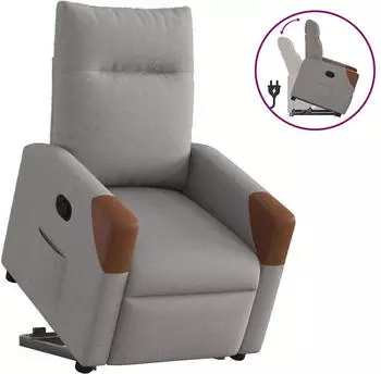 vidaXL Relaxsessel mit Aufstehhilfe, verstellbar, Stoff, Taupe (3324011)