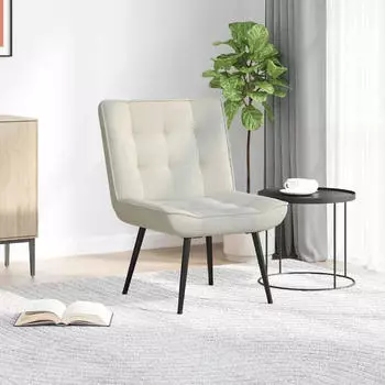 vidaXL Relaxsessel Samt Creme 64x74x84cm