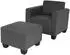 MCW Moncalieri Loungesessel mit Ottomane, Kunstleder, dunkelgrau (73663)