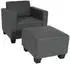 MCW Moncalieri Loungesessel mit Ottomane, Kunstleder, dunkelgrau (73663)