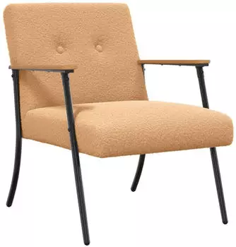 vidaXL Sessel Beige Lockiger Woll&auml;hnlicher Stoff 59x75x78cm (42017703)