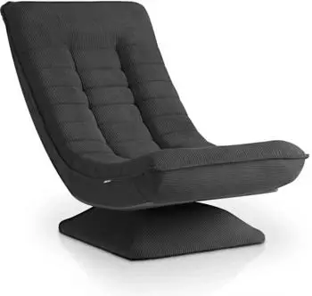 Juskys Korsika Relaxsessel Cord-Bezug 360&deg;-drehbar & klappbar, Grau (301372)