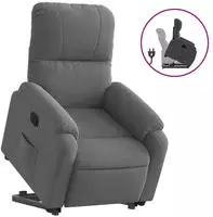 vidaXL Relaxsessel mit Aufstehhilfe Dunkelgrau Mikrofasergewebe