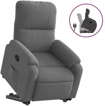 vidaXL Relaxsessel mit Aufstehhilfe Dunkelgrau Mikrofasergewebe (3204931)