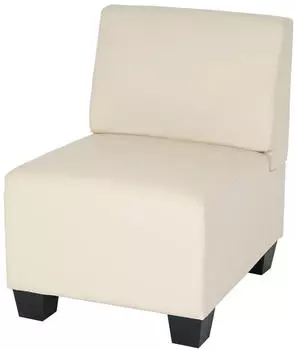 MCW Moncalieri Modularer Sessel ohne Armlehnen, Mittelteil, Kunstleder, Creme