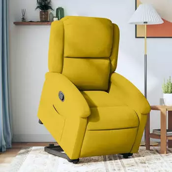 vidaXL Relaxsessel mit Aufstehhilfe Gelb Samt (3204307)
