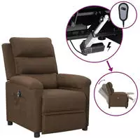 vidaXL Relaxsessel Elektrisch Braun Stoff
