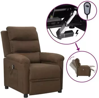 vidaXL Relaxsessel Elektrisch Braun Stoff (3098967)