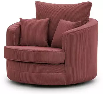 S-Style Möbel Ted Love Seat XXL Drehsessel Cord-Stoff Terrakotta (Ted)