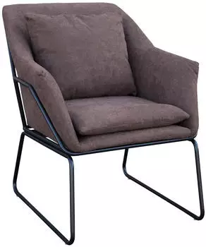 Svita JOSIE Loungesessel Polster Stoffbezug Braun Metallgestell
