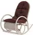 MCW Queluz Schaukelstuhl Rattansessel, weiß, Auflage braun