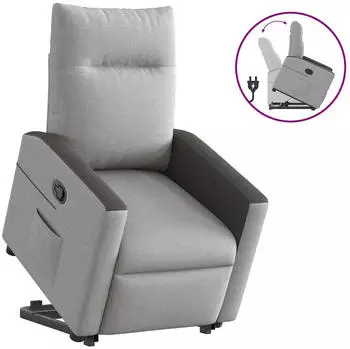 vidaXL Relaxsessel mit Aufstehhilfe Wolkengrau Stoff (3324051)