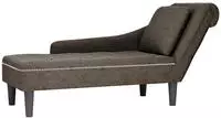 vidaXL Chaiselongue mit Kissen & Rechter Armlehne Grau Kunstleder