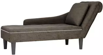 vidaXL Chaiselongue mit Kissen, rechte Armlehne, Grau, Kunstleder (4009858)