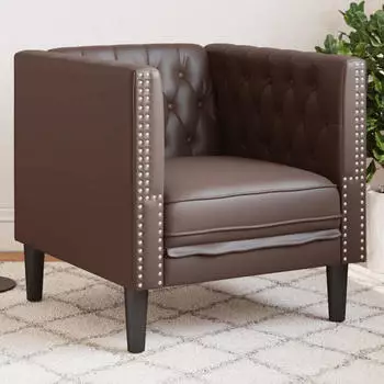 vidaXL Chesterfield Sessel Kunstleder Braun (372654)