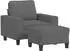 vidaXL Relaxsessel mit Hocker Stoff Dunkelgrau 60cm (3201144)