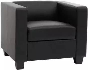 MCW Lille Loungesessel Kunstleder, schwarz, Kunststofff&uuml;&szlig;e