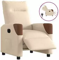 vidaXL Relaxsessel Elektrisch Creme Stoff