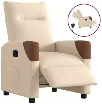 vidaXL Elektrischer Relaxsessel Stoff Creme (3323994)