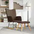 vidaXL Schaukelsessel mit Hocker Braun Stoff (328021)