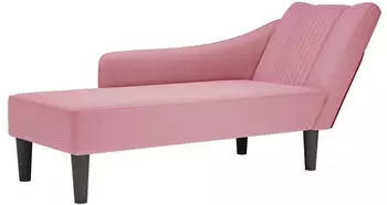 vidaXL Chaiselongue mit rechter Armlehne, Samt, Rosa (4009795)