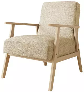 Mirjan24 Retro Boucle Relaxsessel Holzfüße, Polstersessel Wohnzimmer