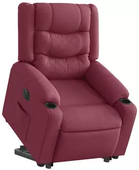 vidaXL Relaxsessel mit Aufstehhilfe Elektrisch Weinrot Stoff (3310275)