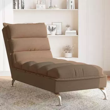 vidaXL Chaiselongue mit Kissen Braun Stoff (379471)