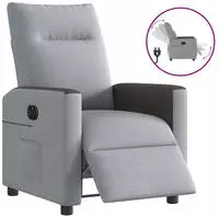 vidaXL Relaxsessel Elektrisch Hellgrau Stoff