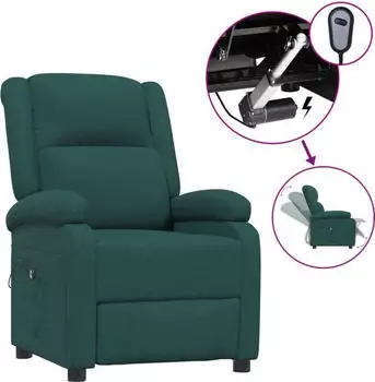 vidaXL Relaxsessel Elektrisch Dunkelgr&uuml;n Stoff 70x93x98 cm (3098358)