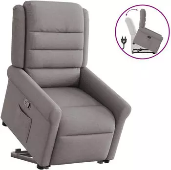 vidaXL Relaxsessel mit Aufstehhilfe Taupe Stoff (3303321)