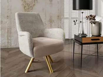 Fun Möbel Valerie Drehsessel Stoff Velvet Beige (Valerie)