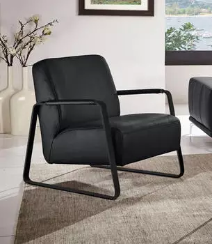 Willi Schillig quadroo Loungesessel Cocktailsessel Schwarz, Longlife Xtra-Leder (Z59)