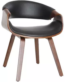 Miliboo Aramis Skandinavischer Sessel Schwarz & Dunkles Holz (42638)