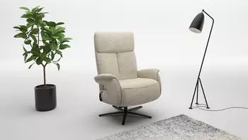 sit&more Triple Seven Xtra Large TV-Sessel Polyester beige, bis 200kg, Kopfteil- & Drehfunktion