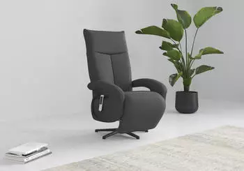 sit&more Amica TV-Sessel Kopfteilverstellung & Drehfunktion, dunkelgrau, 95% Polyester