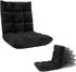 Mendler HWC-N43 Bodensessel Klappsessel Samt, 6 Relaxpositionen, schwarz (106908)